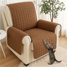 Wende Sesselschoner Sesselauflage RELAX mit Armlehnen braun beige Lehnenschutz