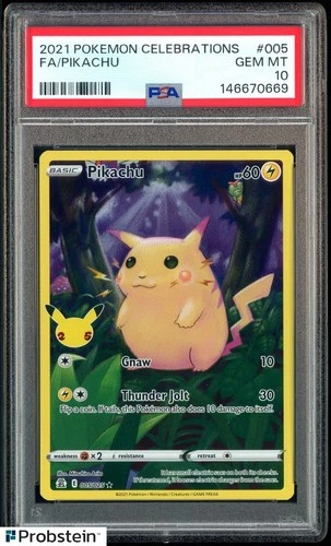 2021 Pokemon Celebrations #005 Pikachu FA PSA 10 GEM MINT