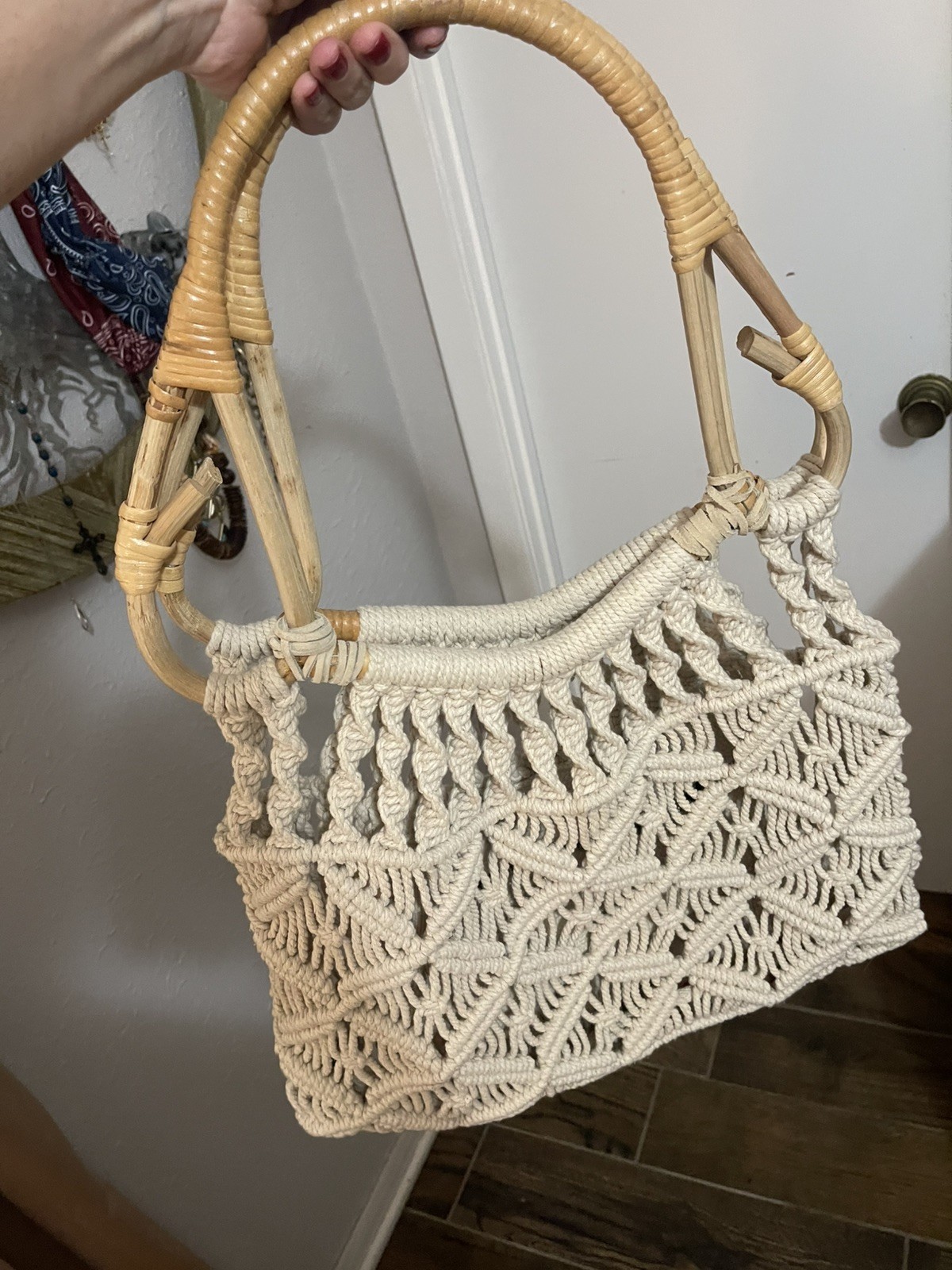 Universal Thread White Crochet Macrame Handbag wi… - image 10