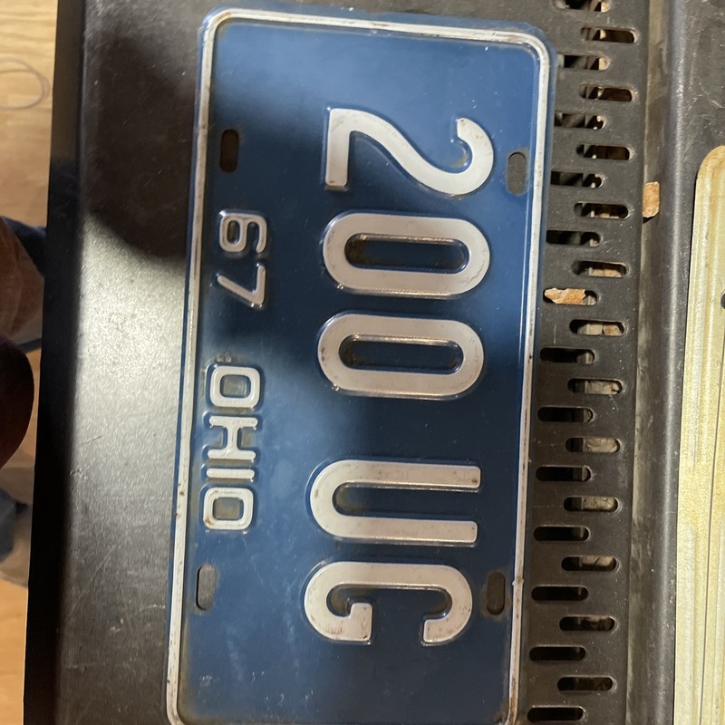 Vintage 1967 Ohio Sample License Plate
