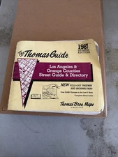 1987 THOMAS GUIDE Los Angeles Orange County Street Guide With Foldout Map