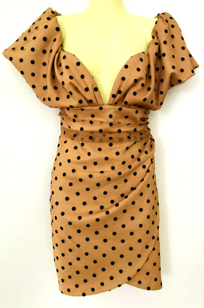 Asos Design Polka Dot Net Pin Up Dress Size 18 Off the Shoulder and Wrap Skirt