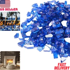 Blue Fire Glass Rock Reflective Tempered Fire Glass for Fireplace and Fire Pit