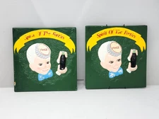 Set Of 2 Coca Cola Spirit Of The Forties Ceramic Wall Plaque Decor Preowned Cond