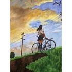 Landscape Painting Girl Painting Original Art Wall Art Watercolor Painting
