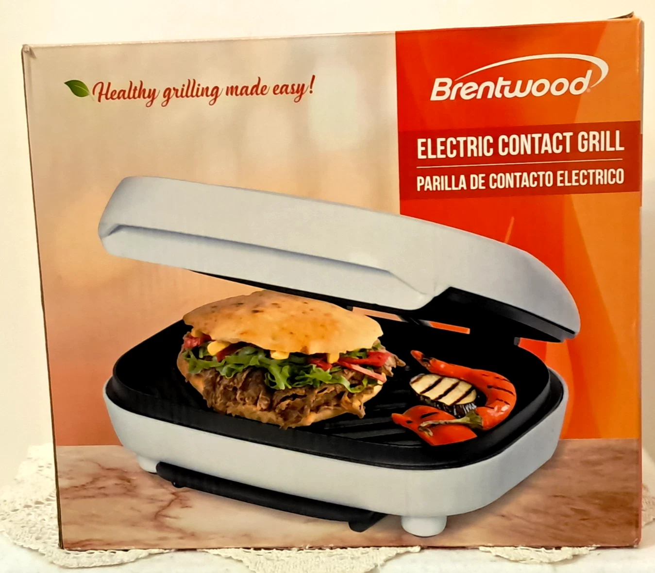 Brentwood TS-605 Electric Contact Grill & Panini Maker White NIB
