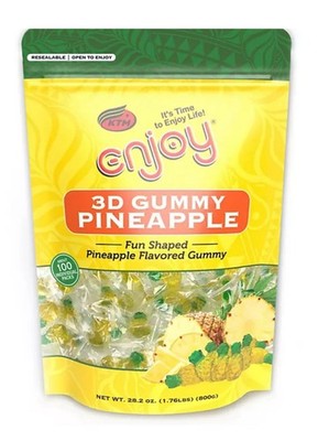   3D GUMMY PINEAPPLE Soft Candy  XD ~40Ct Fun Packs Gummies 11.3oz Enjoy Hawaii
