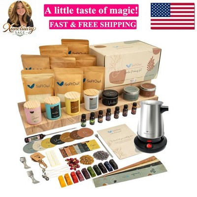 Soy Candle Making Kit with Electric Melter - Soy Wax, Big 7oz Jars & Tins, 7 ...