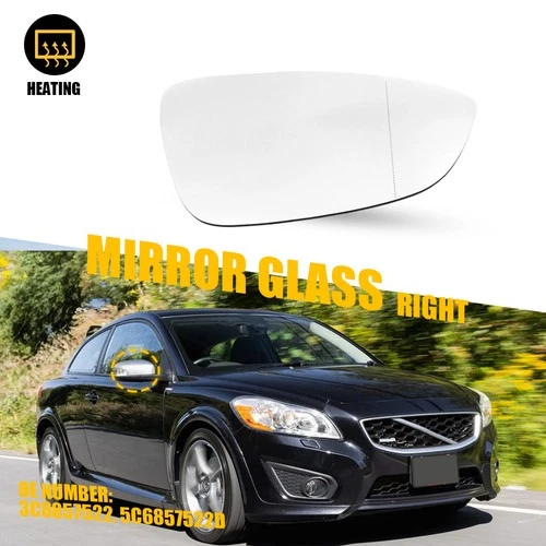 5C6857522D Heated Right Mirror Glass For Volkswagen CC 2009-2017 w/Backing Plate