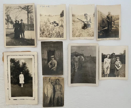Lot Of 9 Vintage Photos WW1 WW2 Military Navy  Couple Family Nurse  1930s-1960s