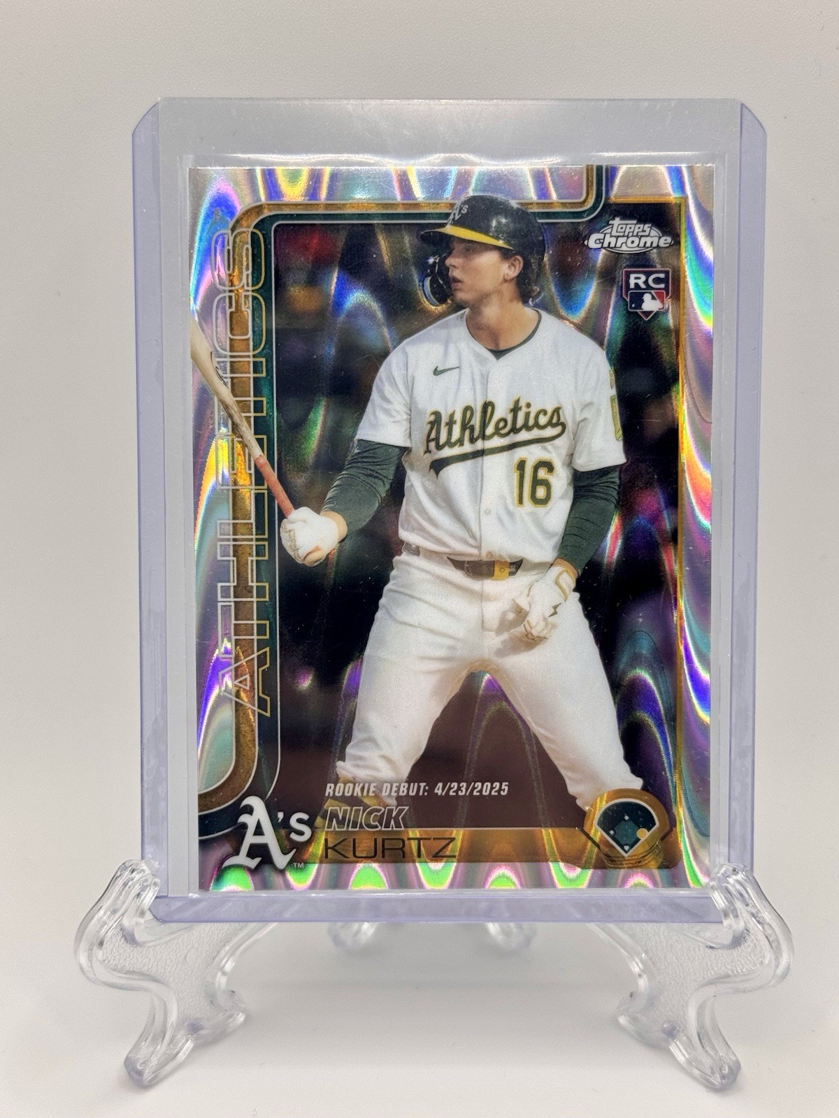 2025 Topps Chrome Update Nick Kurtz Debut Raywave Refractor #USC180 Athletics RC