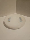 Set of 4 Vintage Fire King Bonnie Blue Carnation Flowers Saucers Milk Glass