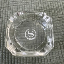 Vintage Sheraton Hotel Clear Glass Ashtray square 3 1/2”X3 1/2”