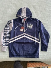 Men's Georgetown Hoyas Mitchell & Ness Full-Zip Navy Windbreaker Jacket - Size L