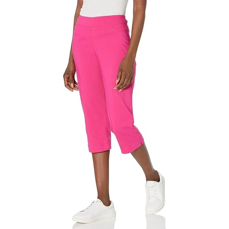 Slimsation by Multiples Capri Pants Fuchsia Pink Tummy Control Size 24W NWT