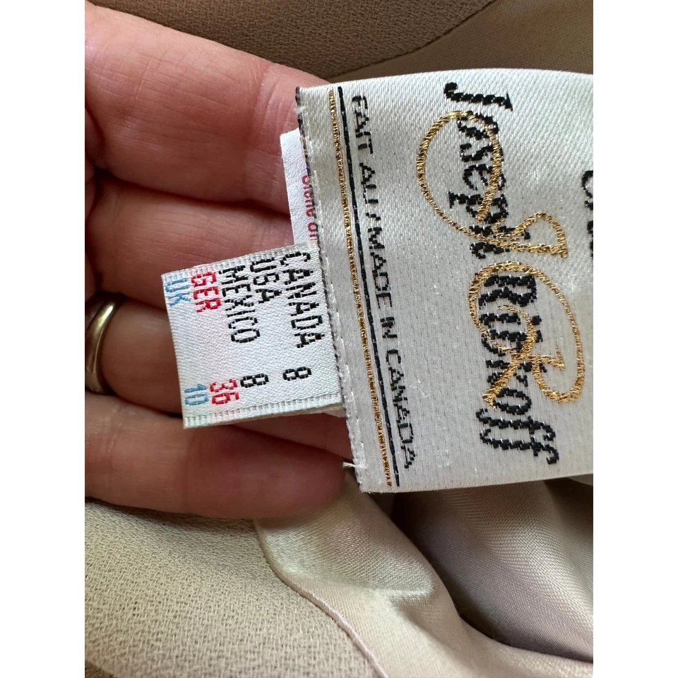 Vintage 90s Beige Nude Formal Jumpsuit Size 6 | Elegant Cocktail Evening - Image 3 of 4