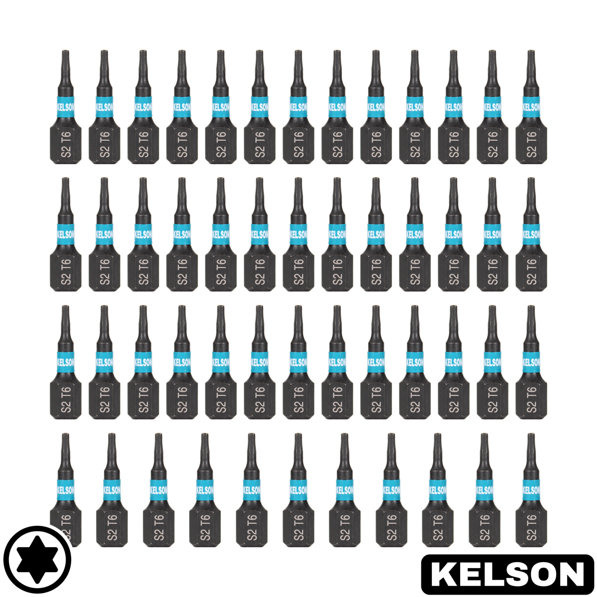 KELSON T6 Torx Impact Screwdriver Bit – 25mm, Magnetic, 1/4" Hex, S2 Steel - View #2