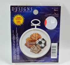 Janlynn Designs For The Needle Counted Cross Stitch Ornament " Sports " #114309