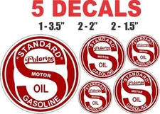 5 Standard Polarine Motor Oil Gasoline Vinyl Decals