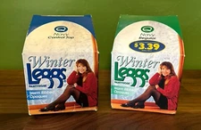 Vintage Winter Leggs Size Q Navy Control Top Reg Pantyhose Warm Ribbed USA NEW