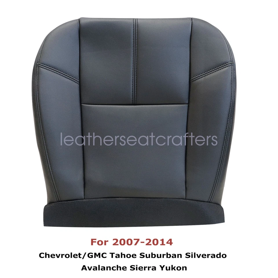 Cubierta de asiento de cuero negra inferior para Chevy Silverado 1500 2500 HD 2007-13 Foto 4 de 4