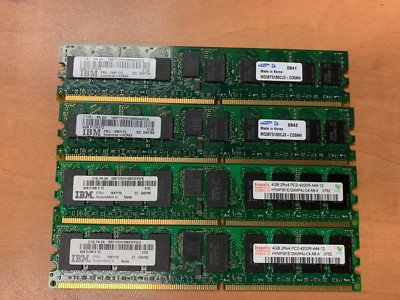 4X - IBM Samsung & Hynix 4GB Memory RAM DDR2 533MHz CL4 ECC REG FRU 15R7172