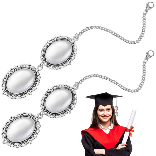 2pcs Academic Graduation Hat Tassel Wedding Photo Charm Dangle Photo Frame