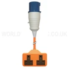 Eagle 16 Amp High Current Plug to 2 x 13 Amp Sockets Adaptor Lead