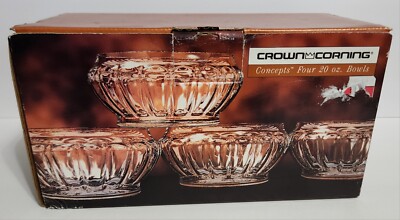 Crown Corning Concepts 4Pc Salad / Dessert Bows NEW In Original Box 1993