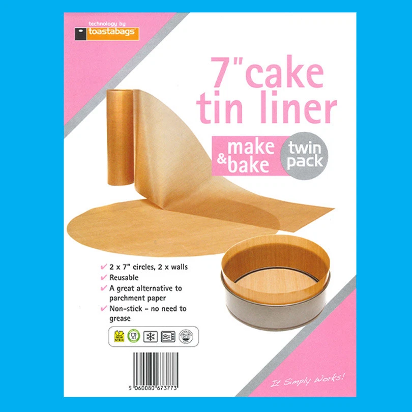 Toastabags 6x 7 Zoll Wiederverwendbare Runde Beige Backform-Einlagen Antihaft - Bild 1 von 1