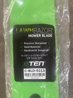 8TEN - C-BLD-0213- Lawn Razor Mower Blade - 16-1/8 x 2-1/2 x .256. 5/8 Center