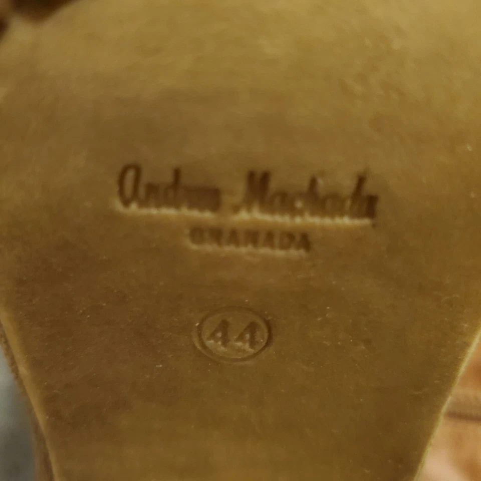 Botas Andres Machado Mujer Talla 44 EE. UU. 12 Marrón Camel Imitación Cuero Hasta la Rodilla Foto 3 de 3