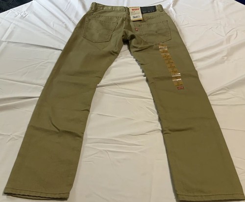 Levi's 511 Slim Fit Khaki Olive Green Jeans Boys Size 12 Regular 26x26 NWT - Picture 6 of 9
