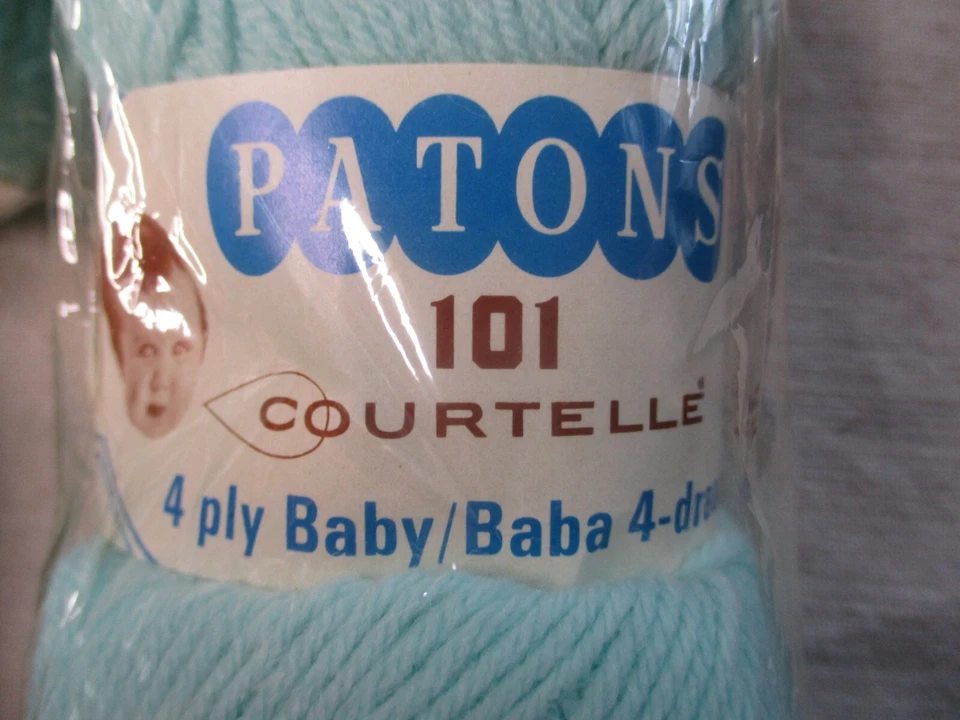 Lote de 5 - PATONS Courtelle vintage, bebé de 4 capas, verde pálido, 50 g, 100 % acrílico Foto 4 de 4