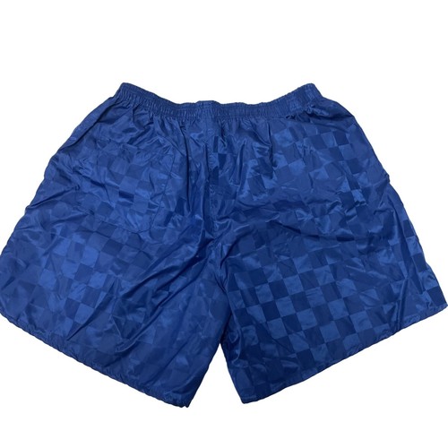 Vtg 90's Umbro SHINY Royal Blue SATIN Checkered Futbol SOCCER Athletic Shorts XL - Picture 7 of 9