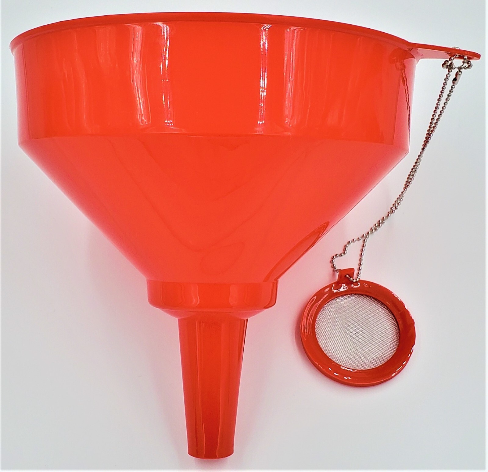 8 inch Plastic Cooking Oil Funnel with Attached Reusable Mesh Filter