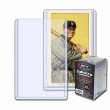 (Pack of 25) BCW Tobacco Toploaders - Sized For Mini T206 and A&G Trading Cards