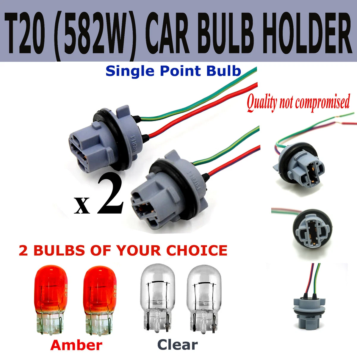 T20 582 W21W 12v 21W CAR BULB HOLDER BULBS eBay
