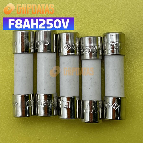 5PZ F8AH250V F8A 250V F8 H250V F8H250V FUSIBILI CERAMICA 5X20mm 8A 250V - Foto 1 di 2