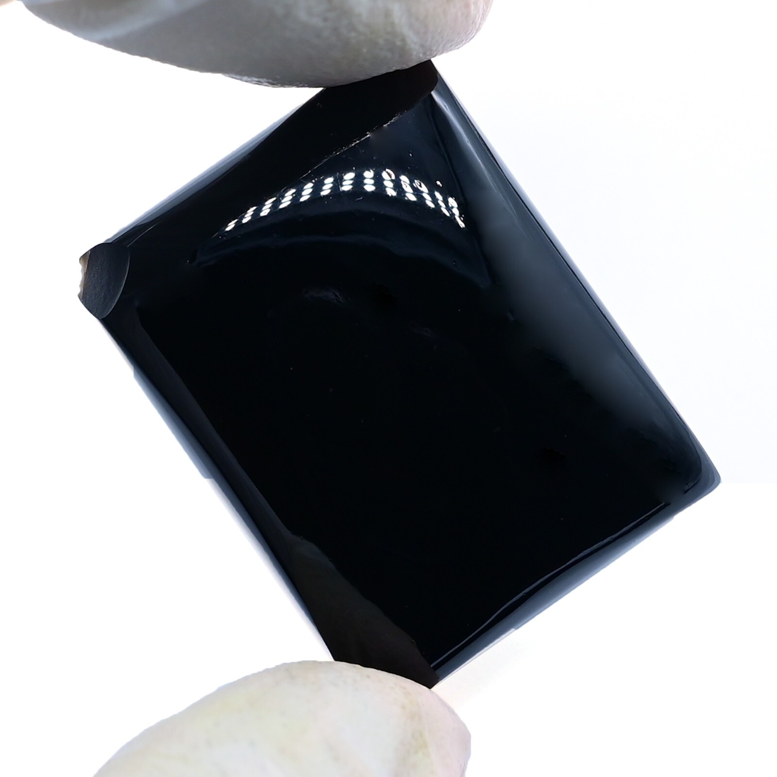 AAA+ Natural Black Onyx Cabochon Faceted Gemstone 43Ct 27x20mm R-76