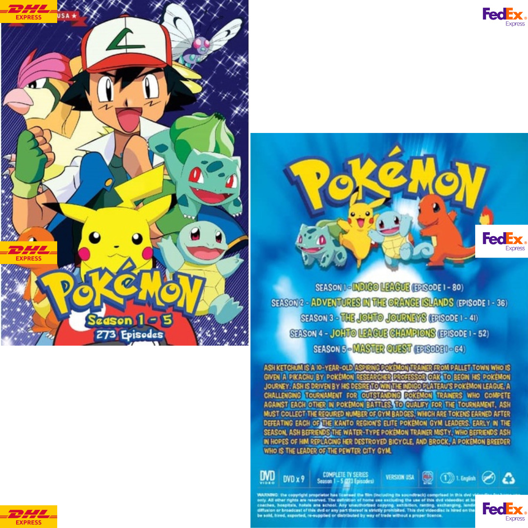 POKEMON SERIES (Season 1 - 20) DVD All Region USA English Version