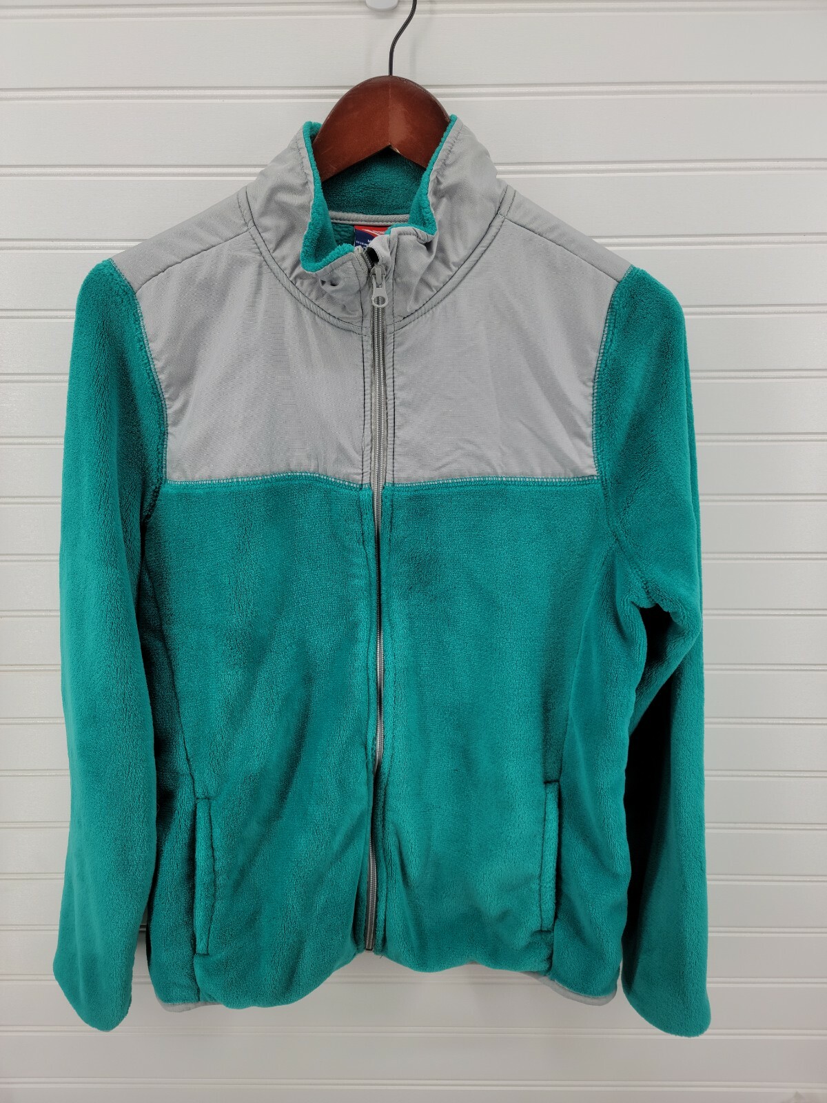 Vintage Pony Brand Track Jacket Size M 1990 Teal Blue Green Velour Plush Velvet