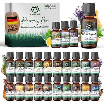 NORDHOLZ  Saunaaufguss Discovery Box 24x15ml Probierbox Premium Konzentrat
