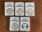 2011 AMERICAN SILVER EAGLE 25th ANNIVERSARY SET MS70s & PF70s EARLY RELEASES