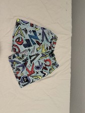 Quiksilver Boys Swim Trunks Size 5 Blue Graphic Board Shorts Good Condition