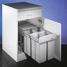 Poubelle WESCO 8011028 Traditionline Quadro-Master 410 S/400-4, grise, 40 litres