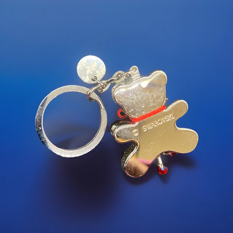 Chaveiro Swarovski Cristais Prata Hug Me Urso de Pelúcia em Bolsa de Veludo - Imagem 2 de 4