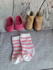 American Girl Western Boots Our Generation Pink Flats Pair Doll Socks