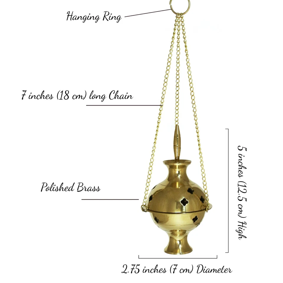 Quemador - Quemador colgante de latón, Quatrefoil Jali 5"Hx2.75"D Foto 4 de 4