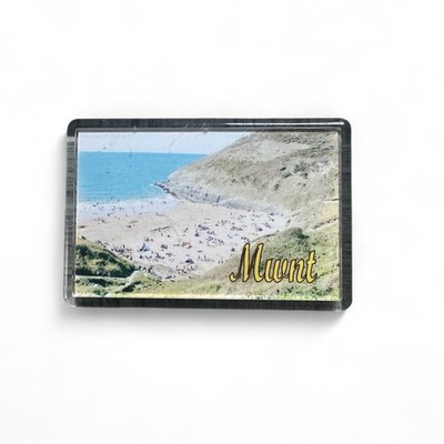Wales Cardigan Mwnt Beach plastic photo fridge magnet travel souvenir